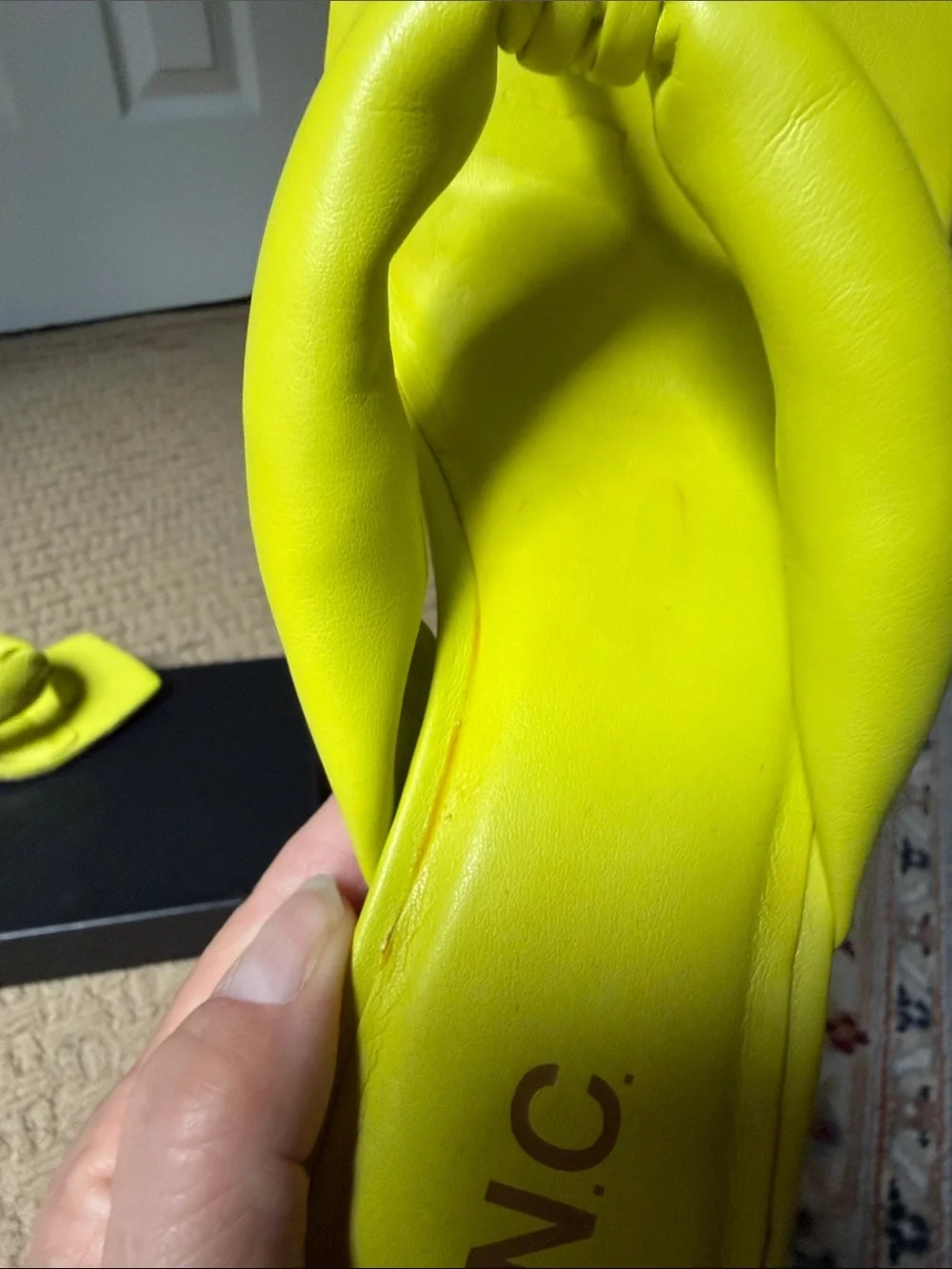 INC International Concepts Women’s Neon Yellow Knotted Toe-Post Sandals